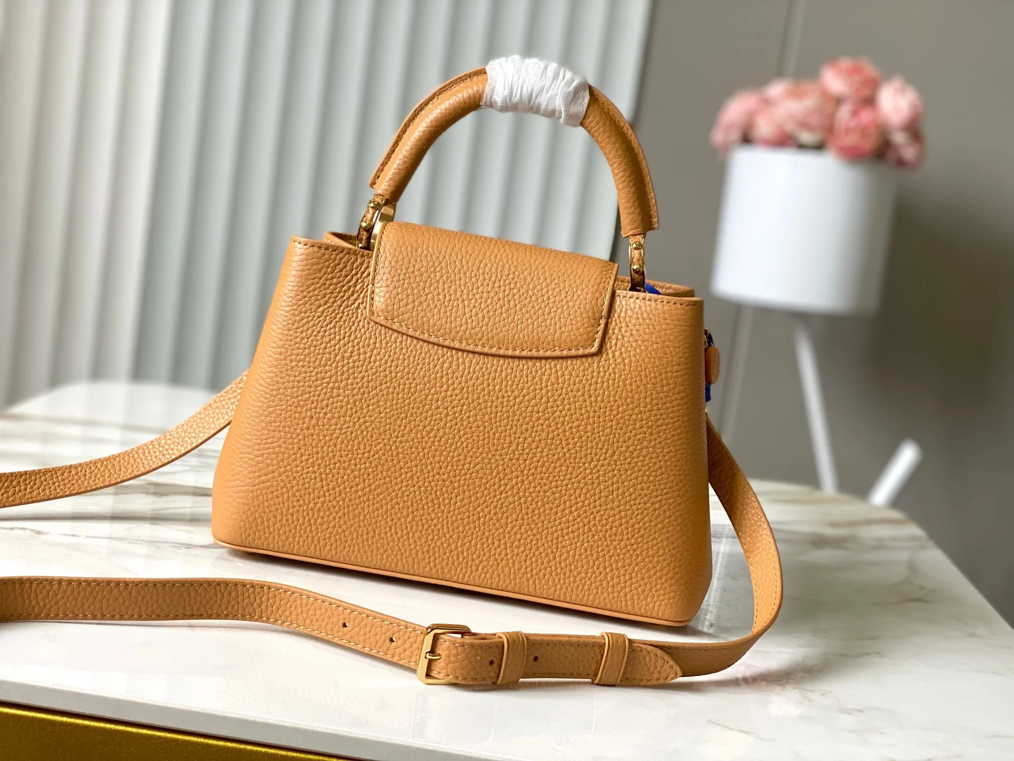 LV Top Handle Bags Taurillon Leather Brown-Gold 27X18X9CM A150202609090374 - Image 3