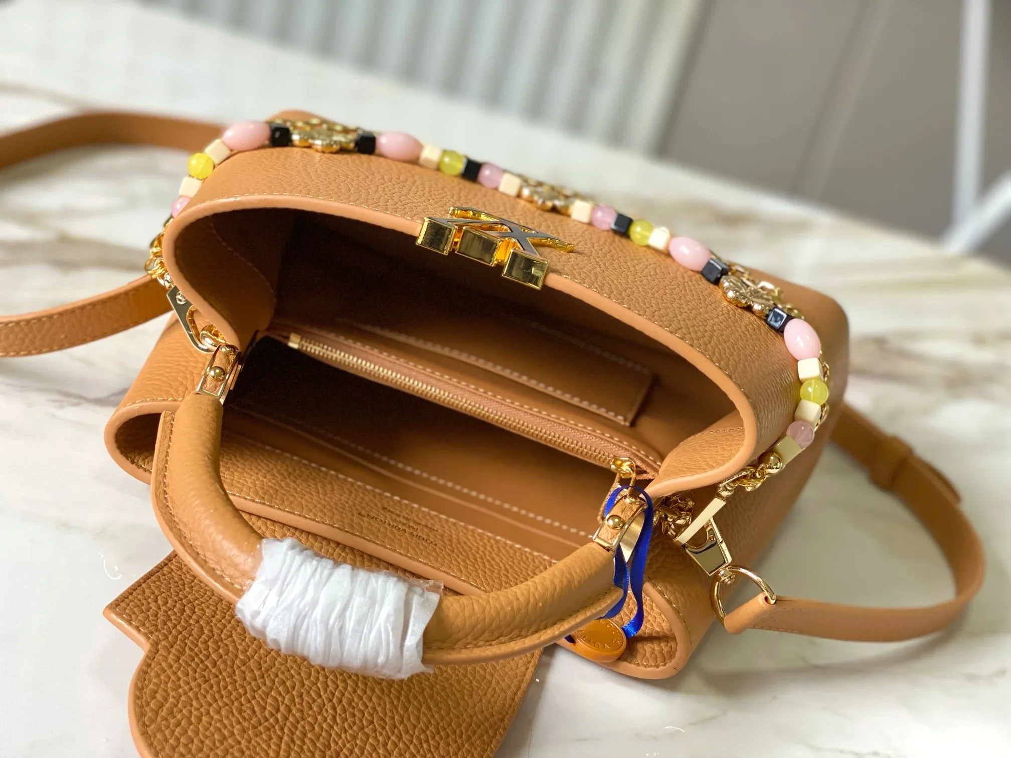 LV Top Handle Bags Taurillon Leather Brown-Gold 27X18X9CM A150202609090374 - Image 5