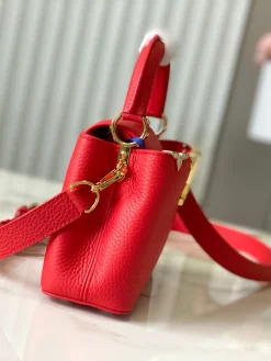 Alternative view of LV Top Handle Bags Taurillon Leather Red-Gold 21X14X8CM A000202609090371