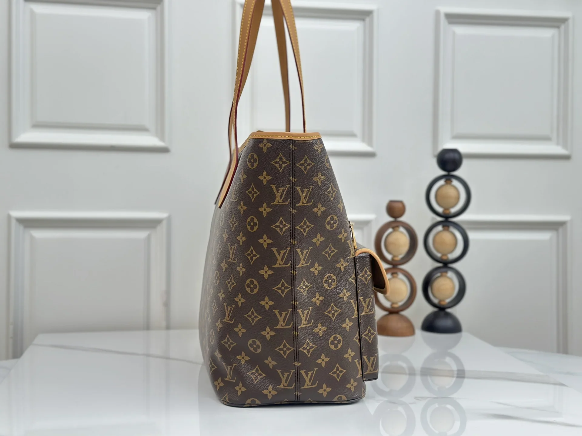 LV Totes Bags Monogram Canvas Brown-Tan 38X60X28CM F10202609090384 - Image 2