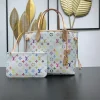 LV Totes Bags Monogram Canvas White-Multicolor 28X14X31CM G00202609090385