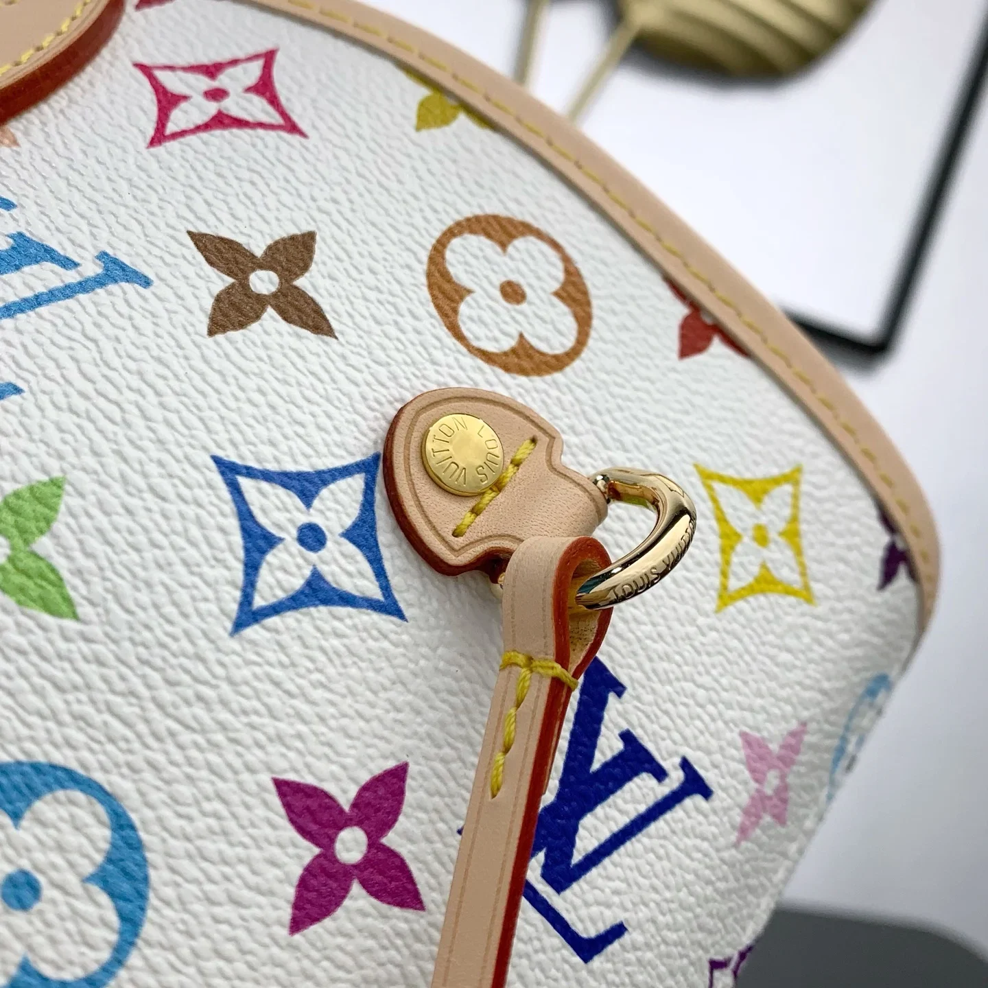 LV Totes Bags Monogram Canvas White-Multicolor 28X14X31CM G00202609090385 - Image 6