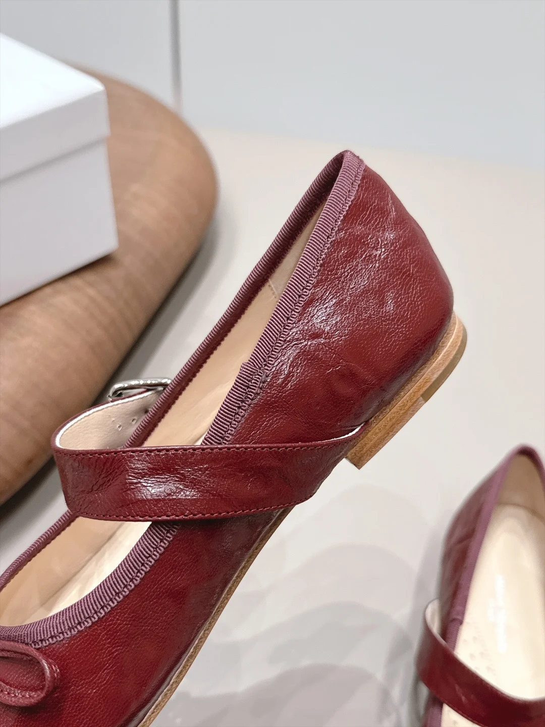 MAISON MARGIELA Flats Sheepskin Leather Burgundy EU35-39 C10202609111570 - Image 7