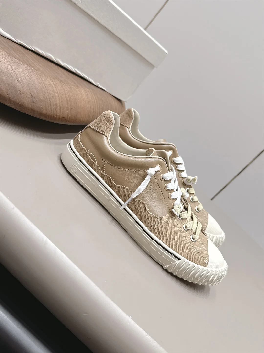 MAISON MARGIELA Sneakers Leather Canvas Brown-White EU35-44 C00202609111574 - Image 2