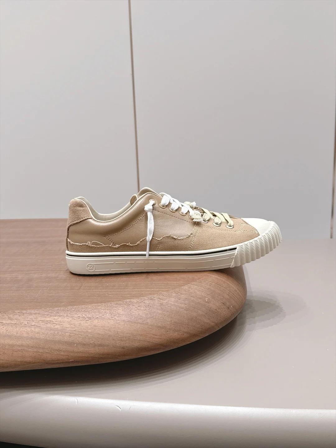 MAISON MARGIELA Sneakers Leather Canvas Brown-White EU35-44 C00202609111574 - Image 5