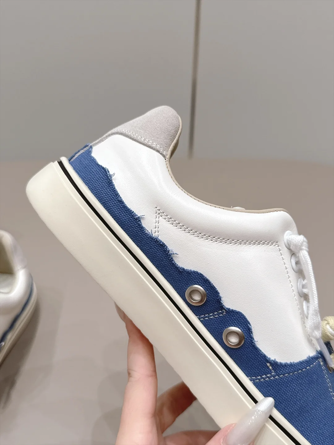 MAISON MARGIELA Sneakers Leather Canvas White-Blue EU35-44 C00202609111573 - Image 7