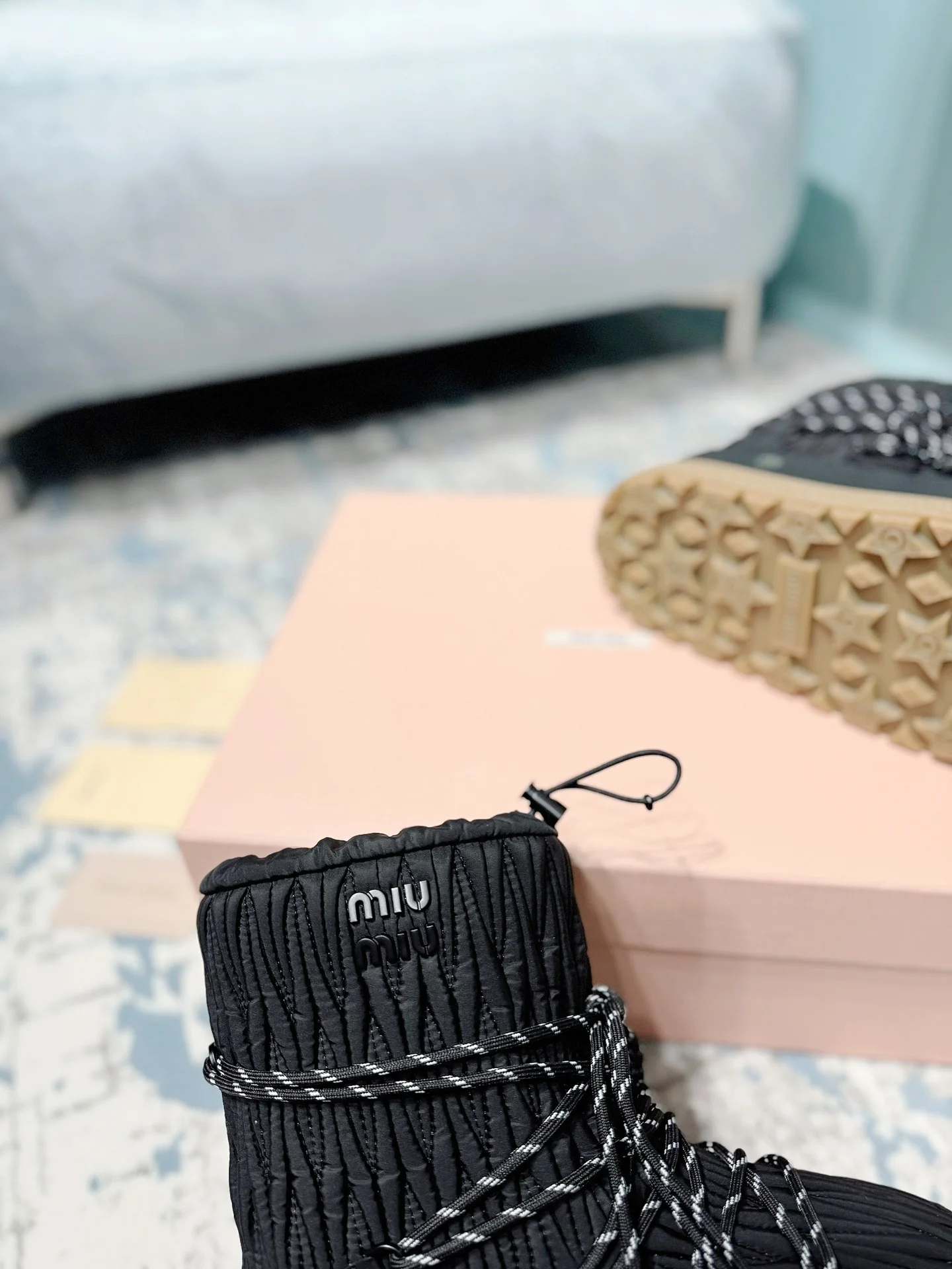 MIU MIU Boots Fleece Black-White EU35-40 C40202609110242 - Image 8