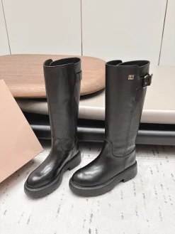 Alternative view of MIU MIU Boots Leather Black EU35-39 E00202609111517