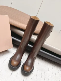 MIU MIU Boots Leather Brown-Black EU35-39 E00202609111516