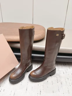 Alternative view of MIU MIU Boots Leather Brown-Black EU35-39 E00202609111516