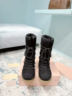 Alternative view of MIU MIU Boots Nylon Black-Tan EU35-40 C60202609110245