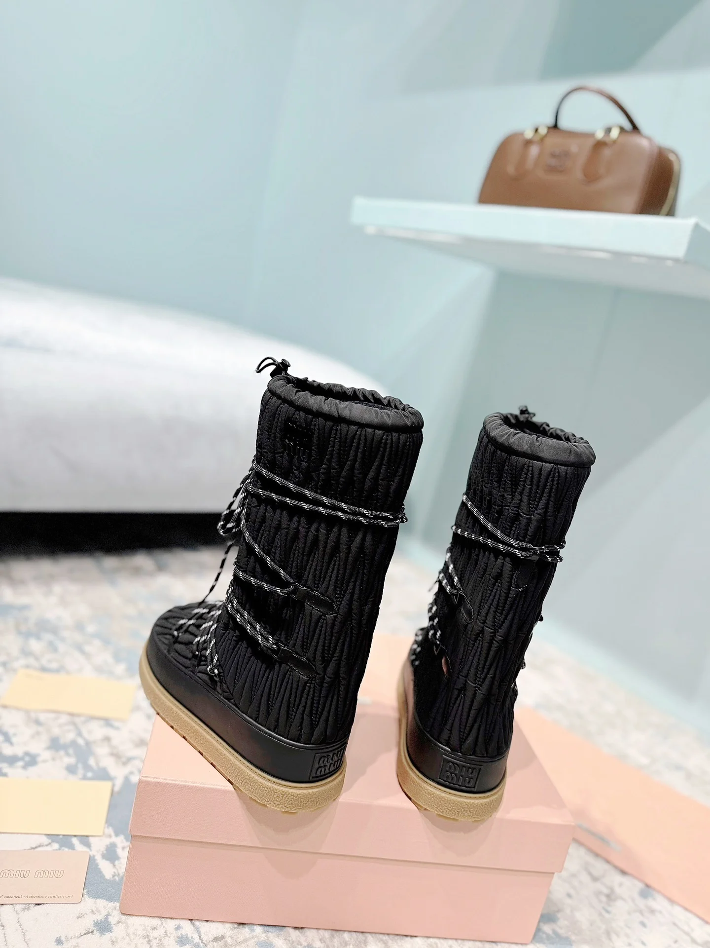 MIU MIU Boots Nylon Black-Tan EU35-40 C60202609110245 - Image 7