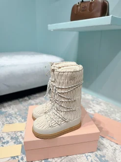 Alternative view of MIU MIU Boots Nylon Cream-Black EU35-40 C60202609110244