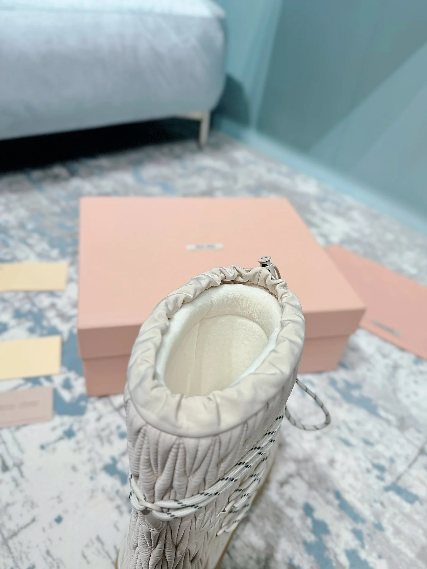 MIU MIU Boots Nylon Cream-Black EU35-40 C60202609110244 - Image 8