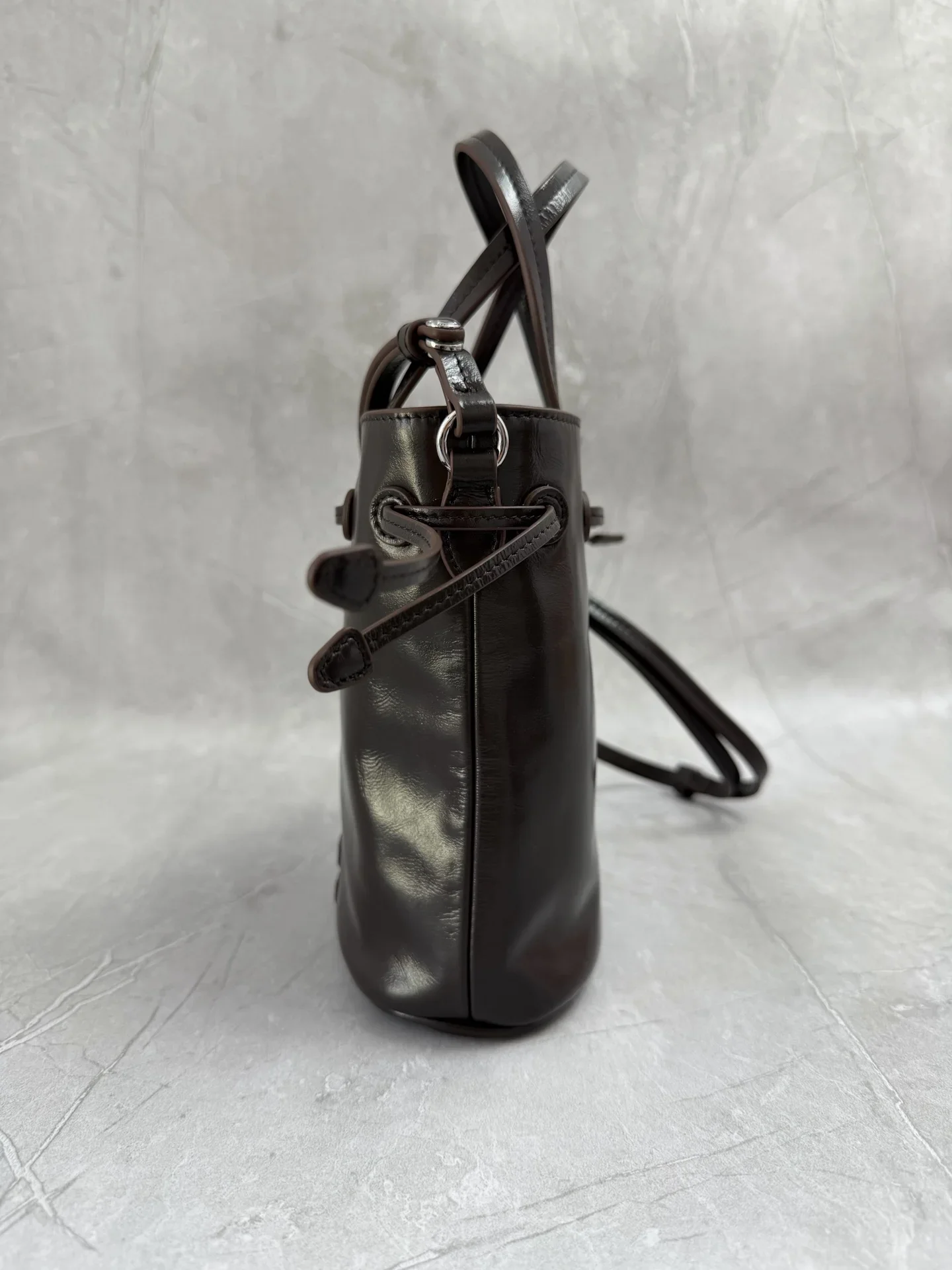MIU MIU Bucket Bags Brown 15X18X8CM E30202609090387 - Image 4