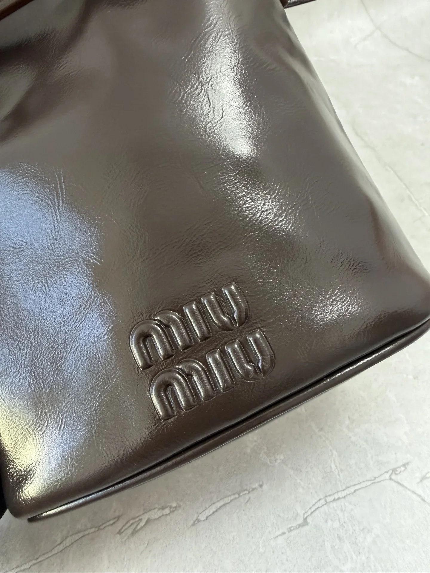MIU MIU Bucket Bags Brown 15X18X8CM E30202609090387 - Image 5