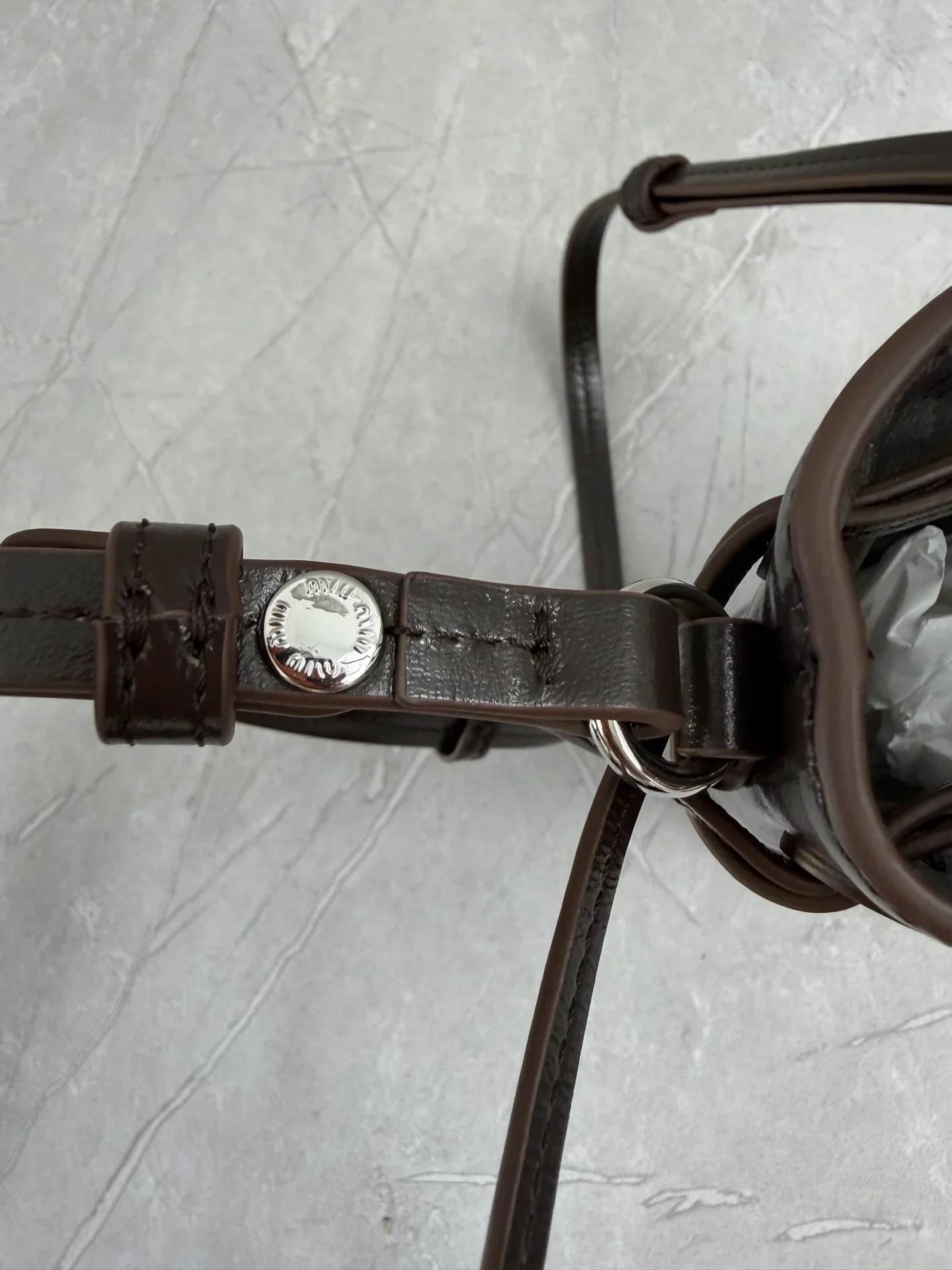 MIU MIU Bucket Bags Brown 15X18X8CM E30202609090387 - Image 7