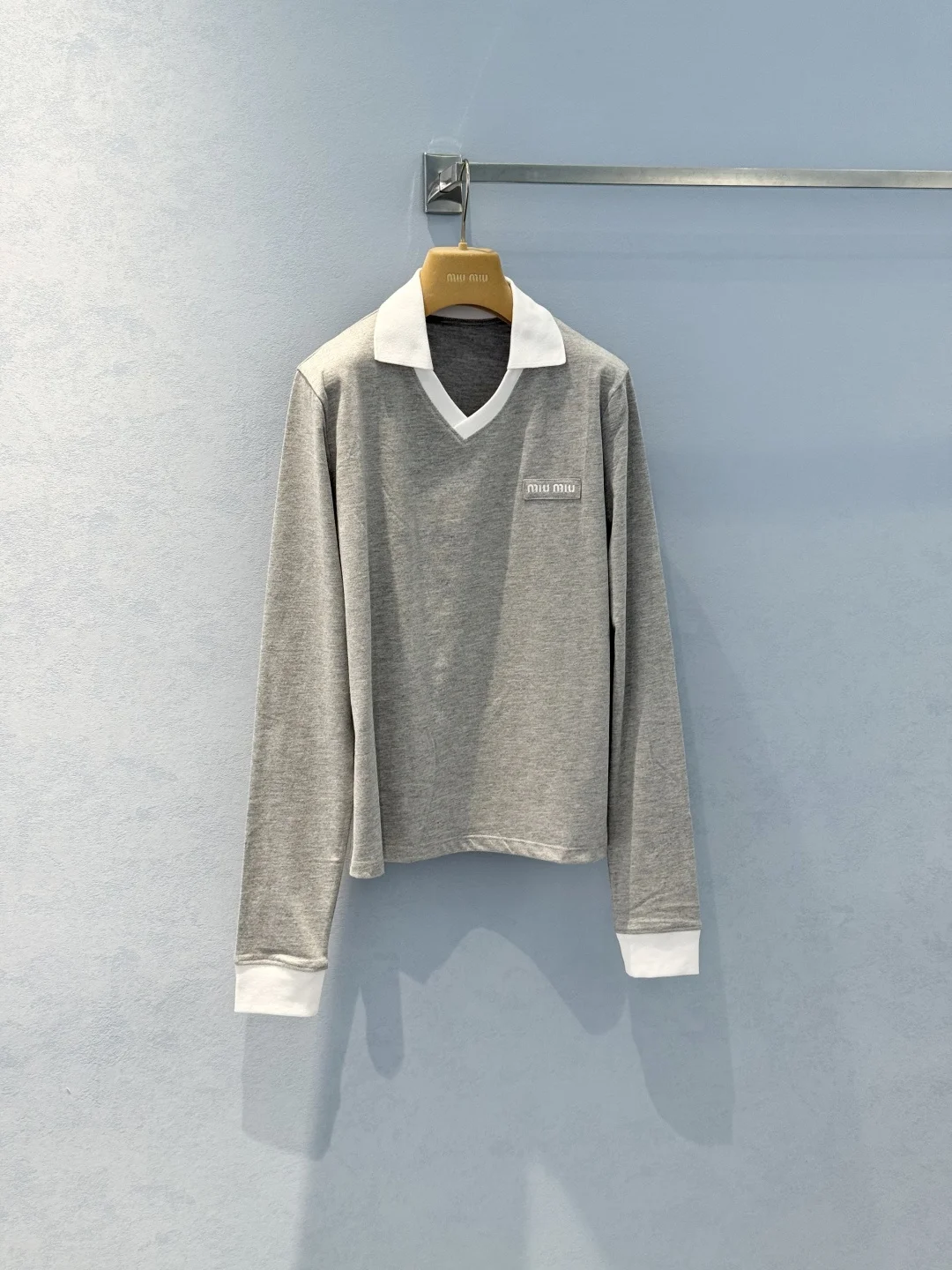 MIU MIU Dresses Cotton Grey-White-Blue S-L B20202609062292 - Image 3