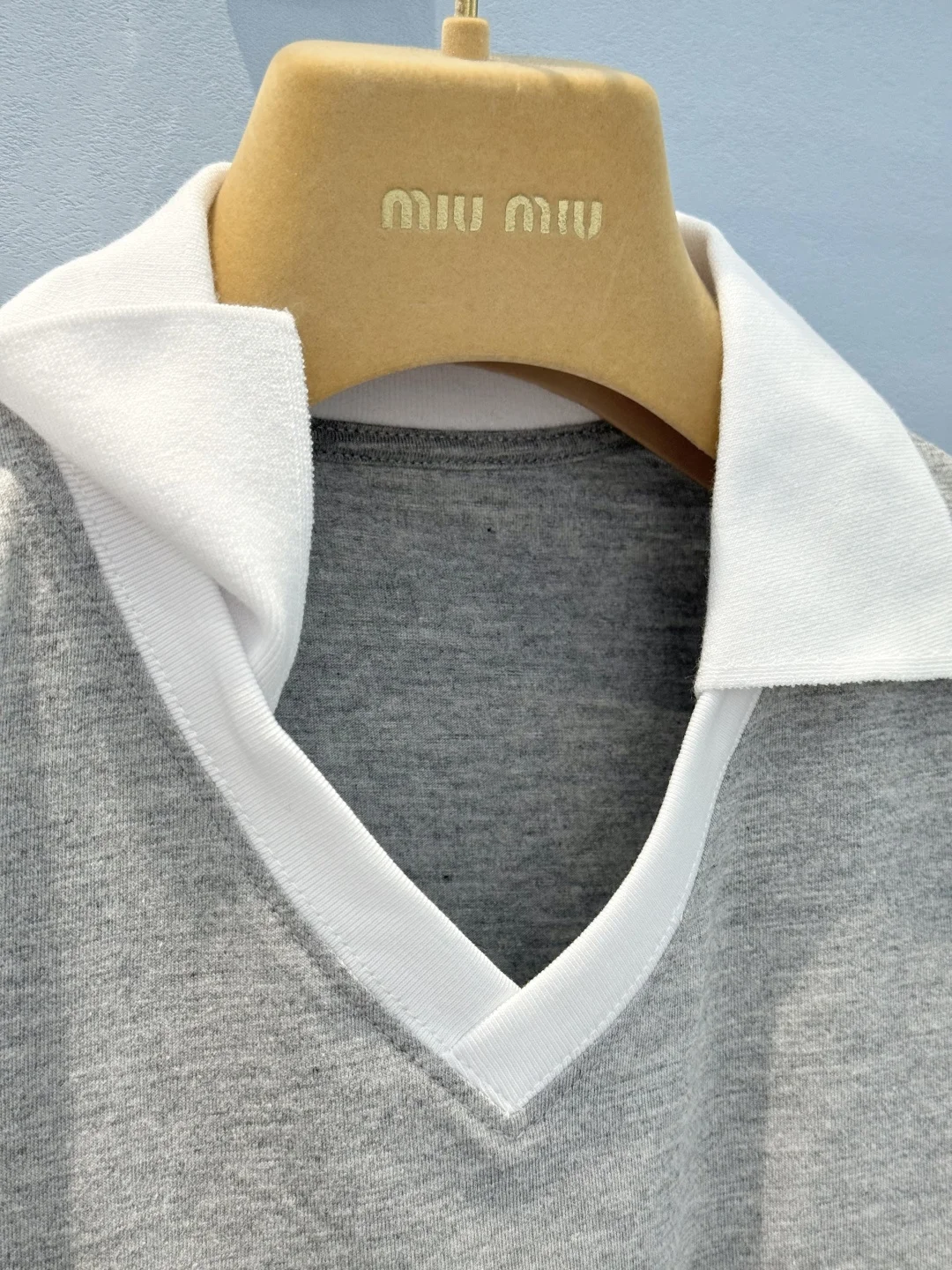 MIU MIU Dresses Cotton Grey-White-Blue S-L B20202609062292 - Image 7