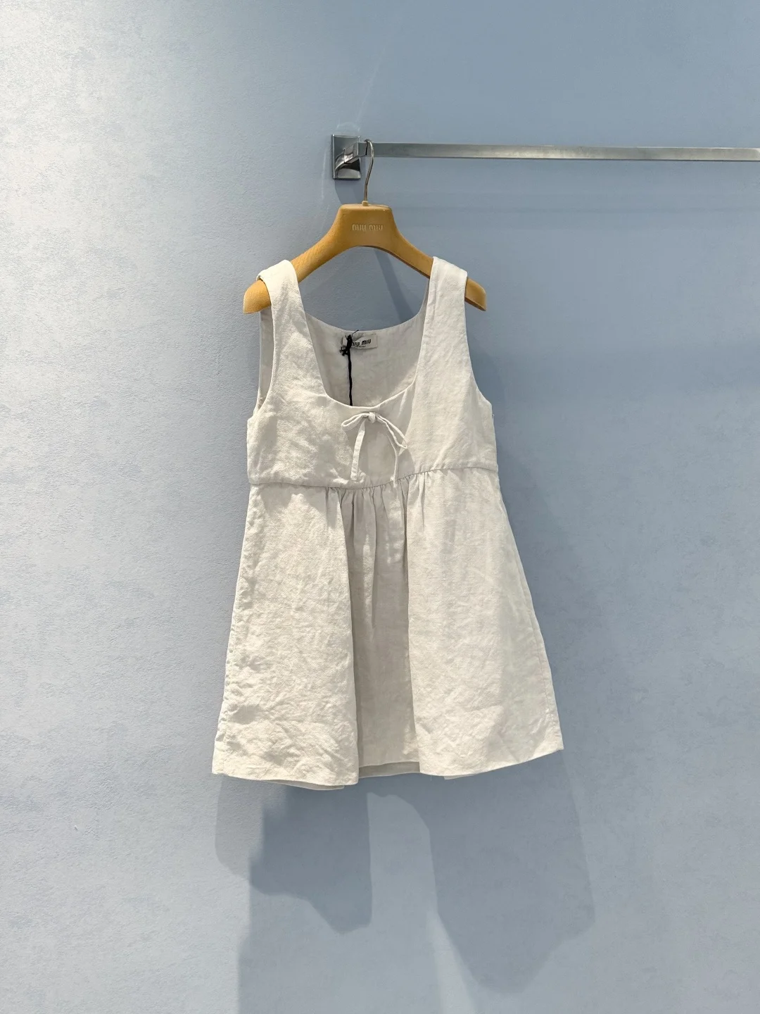 MIU MIU Dresses Linen White-Blue S-L C90202609060396 - Image 3