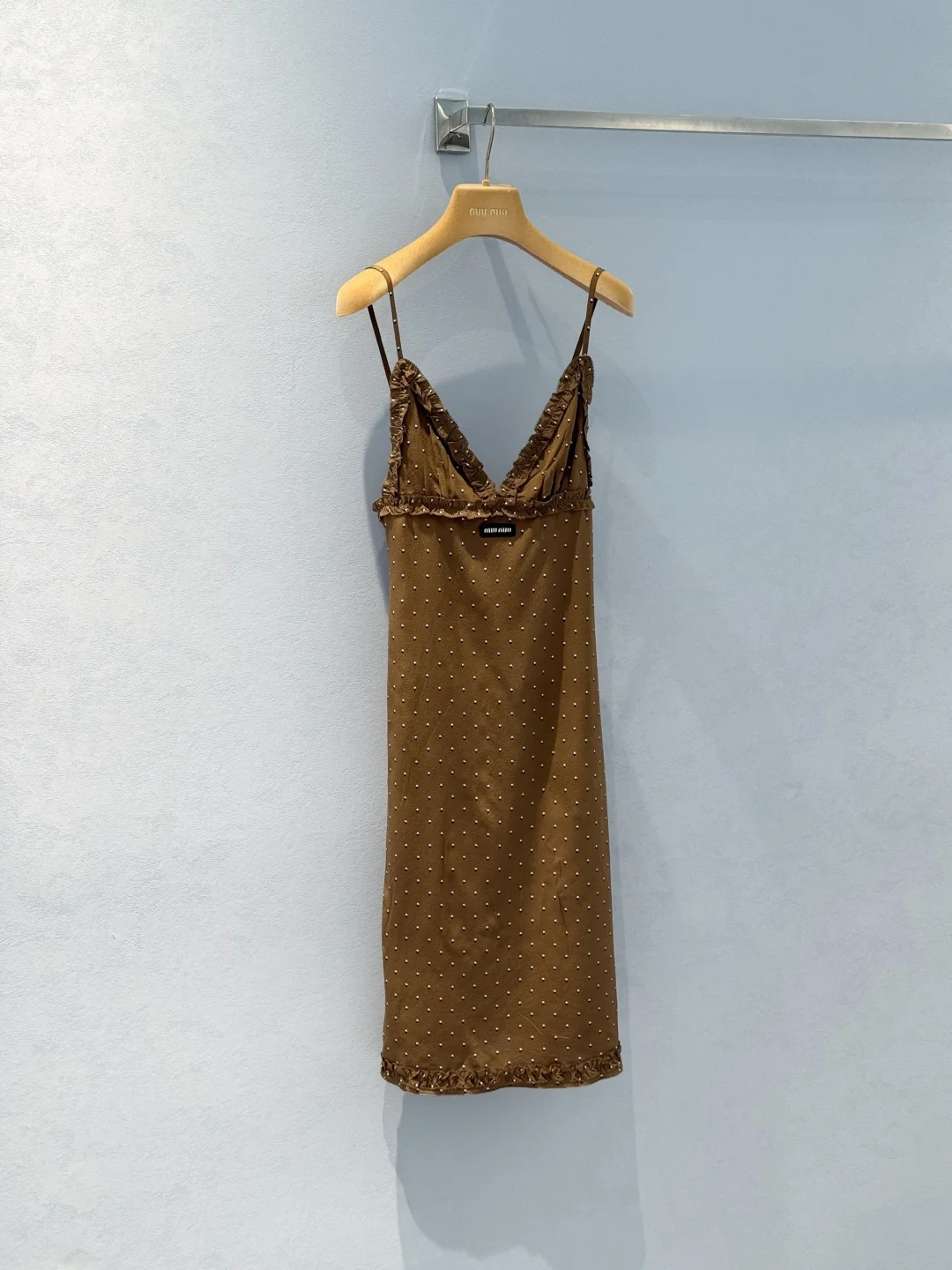 MIU MIU Dresses Silk Brown-White S-M-L D70202609062281