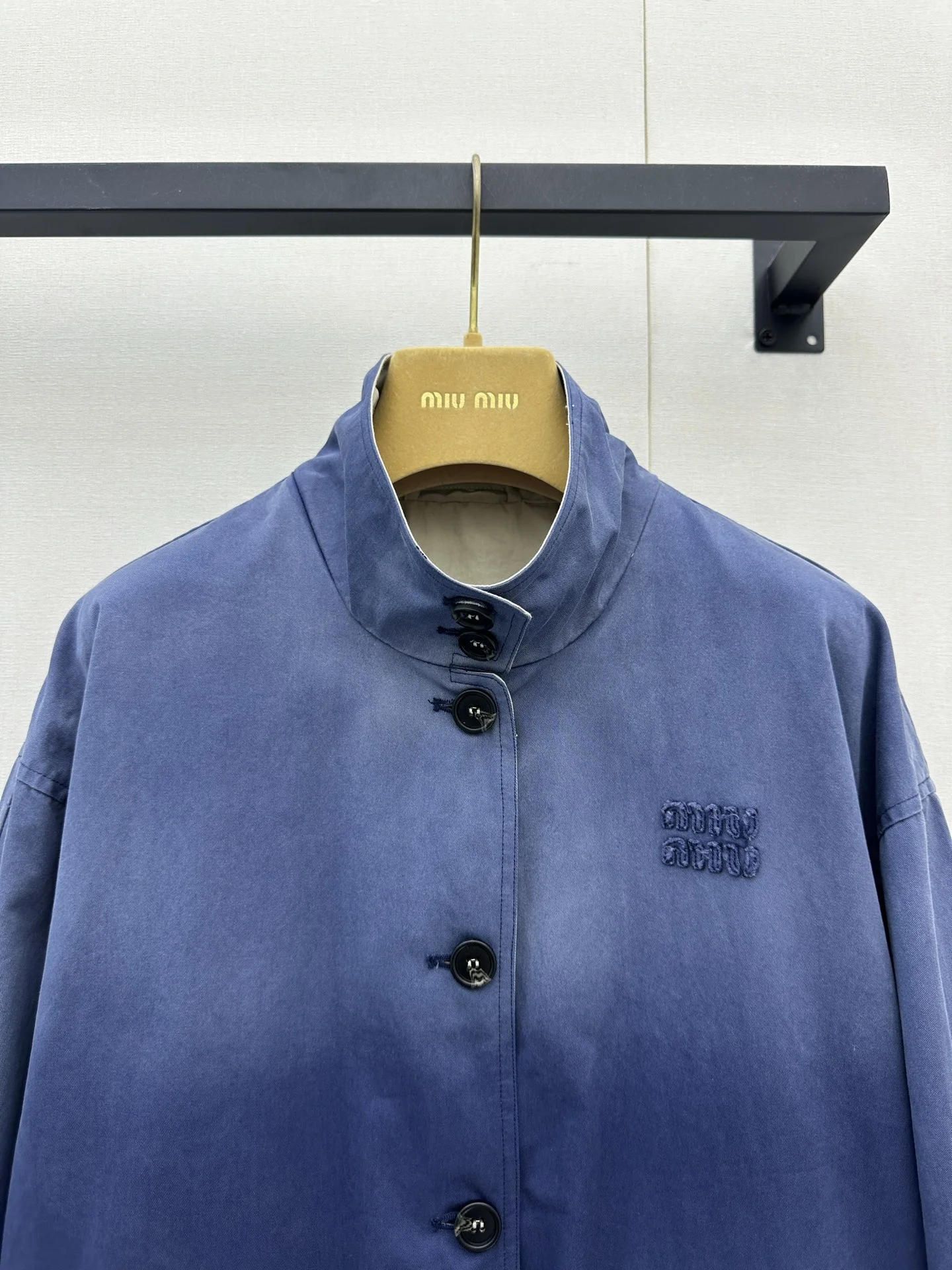 MIU MIU Jackets Cotton Blue-Gray S-L E75202609060771 - Image 2