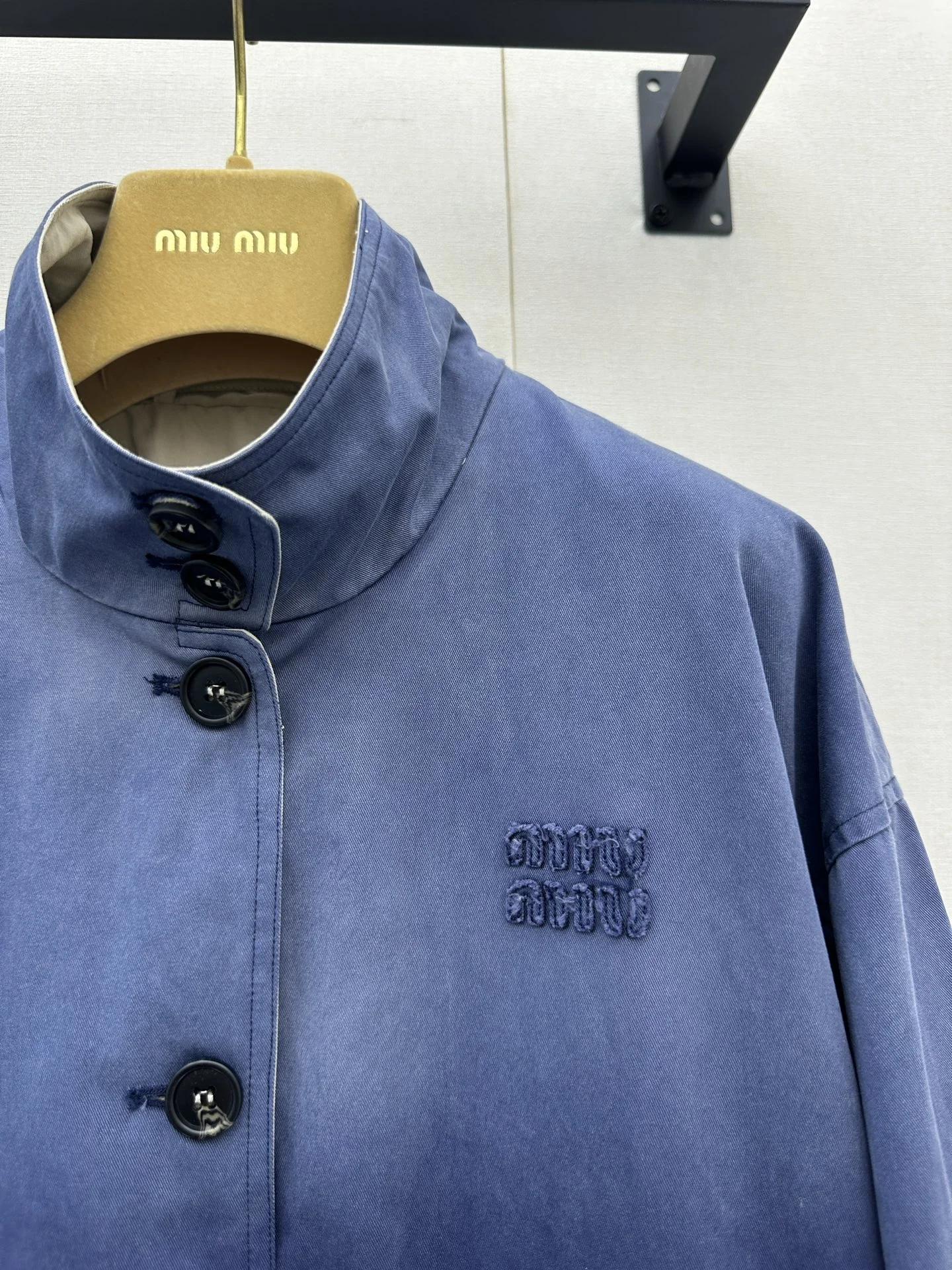 MIU MIU Jackets Cotton Blue-Gray S-L E75202609060771 - Image 3