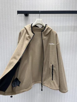 Alternative view of MIU MIU Jackets Fleece Beige-Black 36-40 C05202609061849