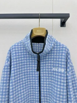 Alternative view of MIU MIU Jackets Fleece Blue-White S-L D15202609061368