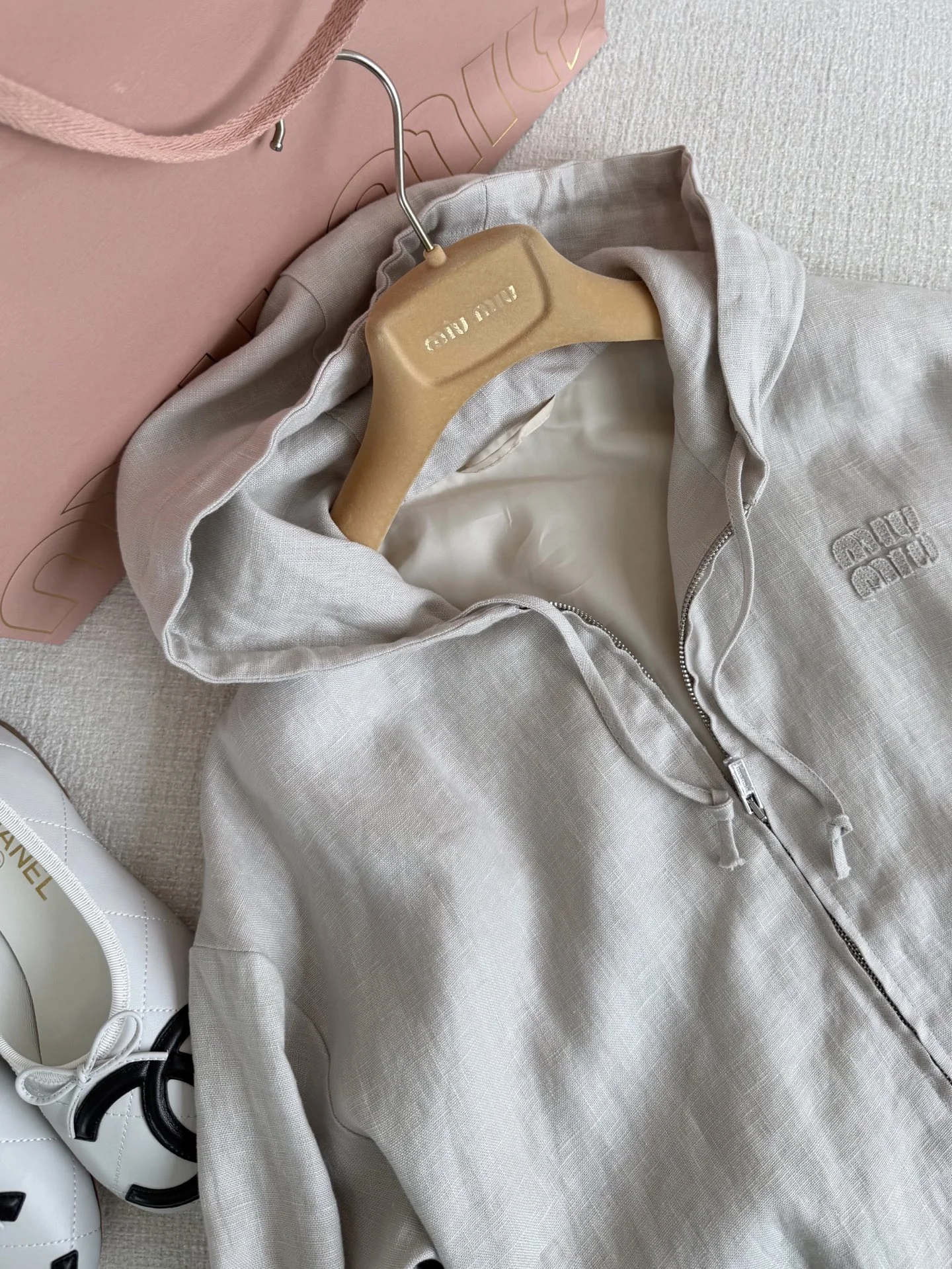 MIU MIU Jackets Linen Beige S-L C45202609060271 - Image 2