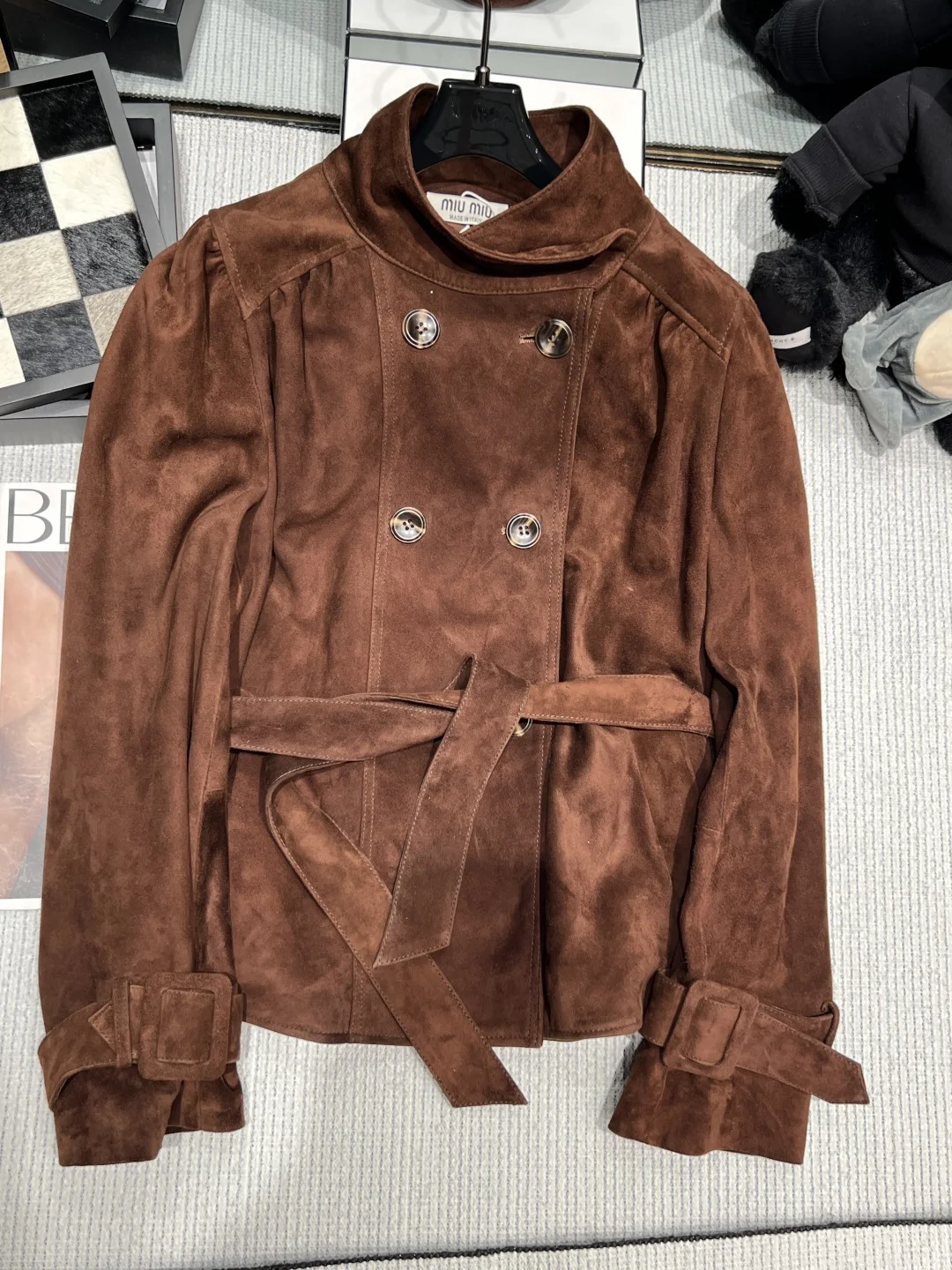 MIU MIU Jackets Suede Brown S-XL A120202609061885
