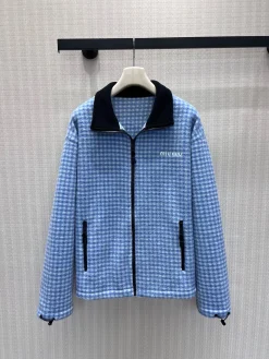 MIU MIU Jackets Wool-like Fabric Blue-Black 36-40 F30202609063200