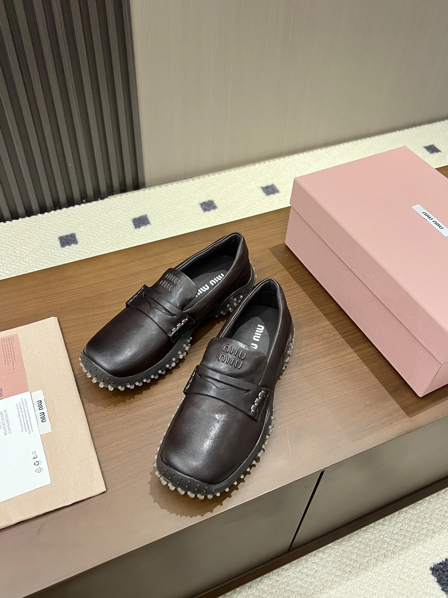 MIU MIU Loafers Leather Brown EU35-40 B50202609110545