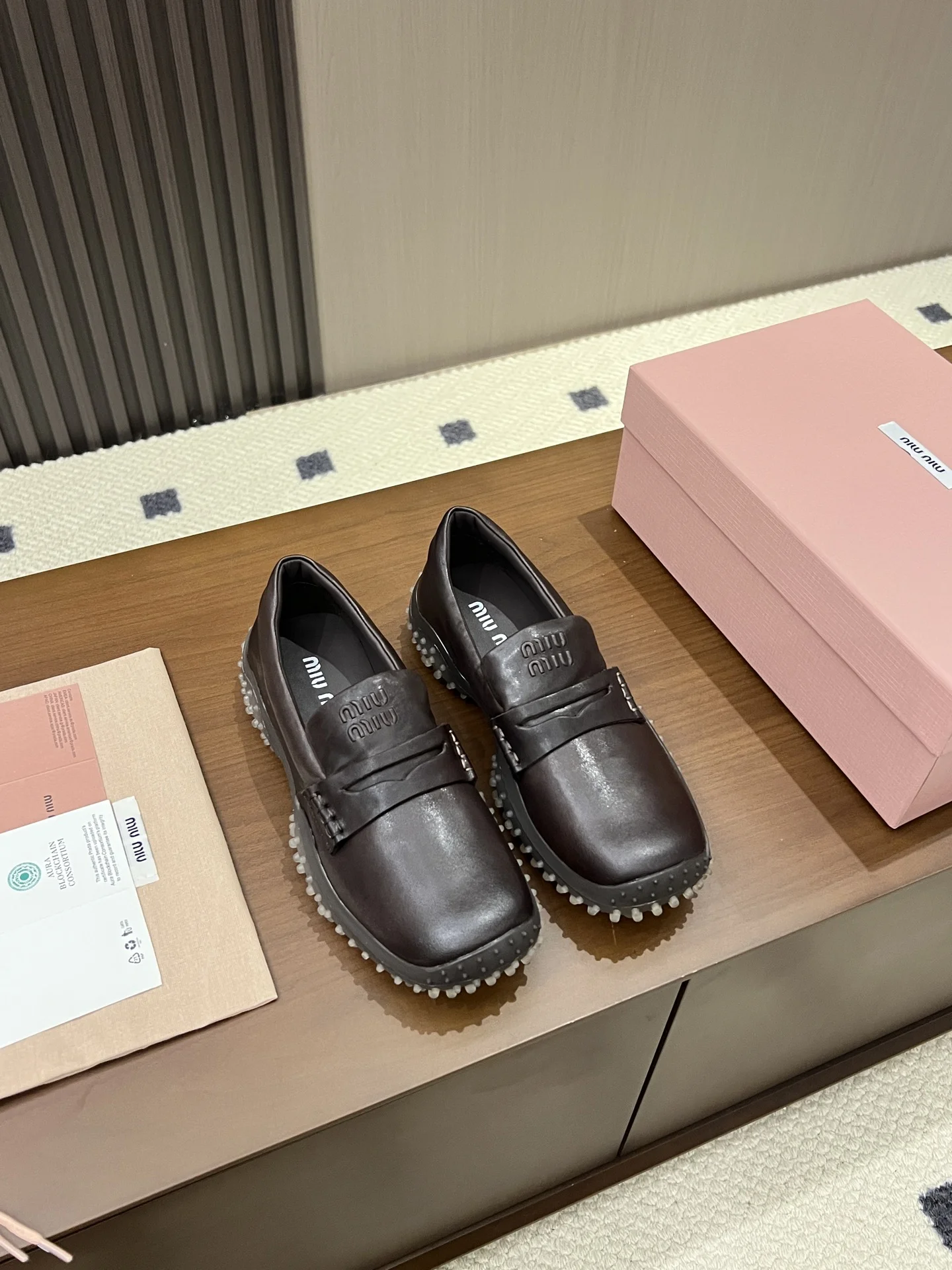 MIU MIU Loafers Leather Brown EU35-40 B50202609110545 - Image 4