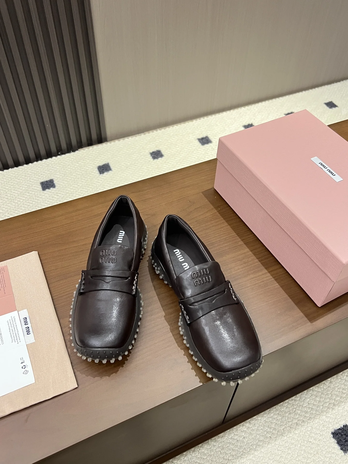 MIU MIU Loafers Leather Brown EU35-40 B50202609110545 - Image 6