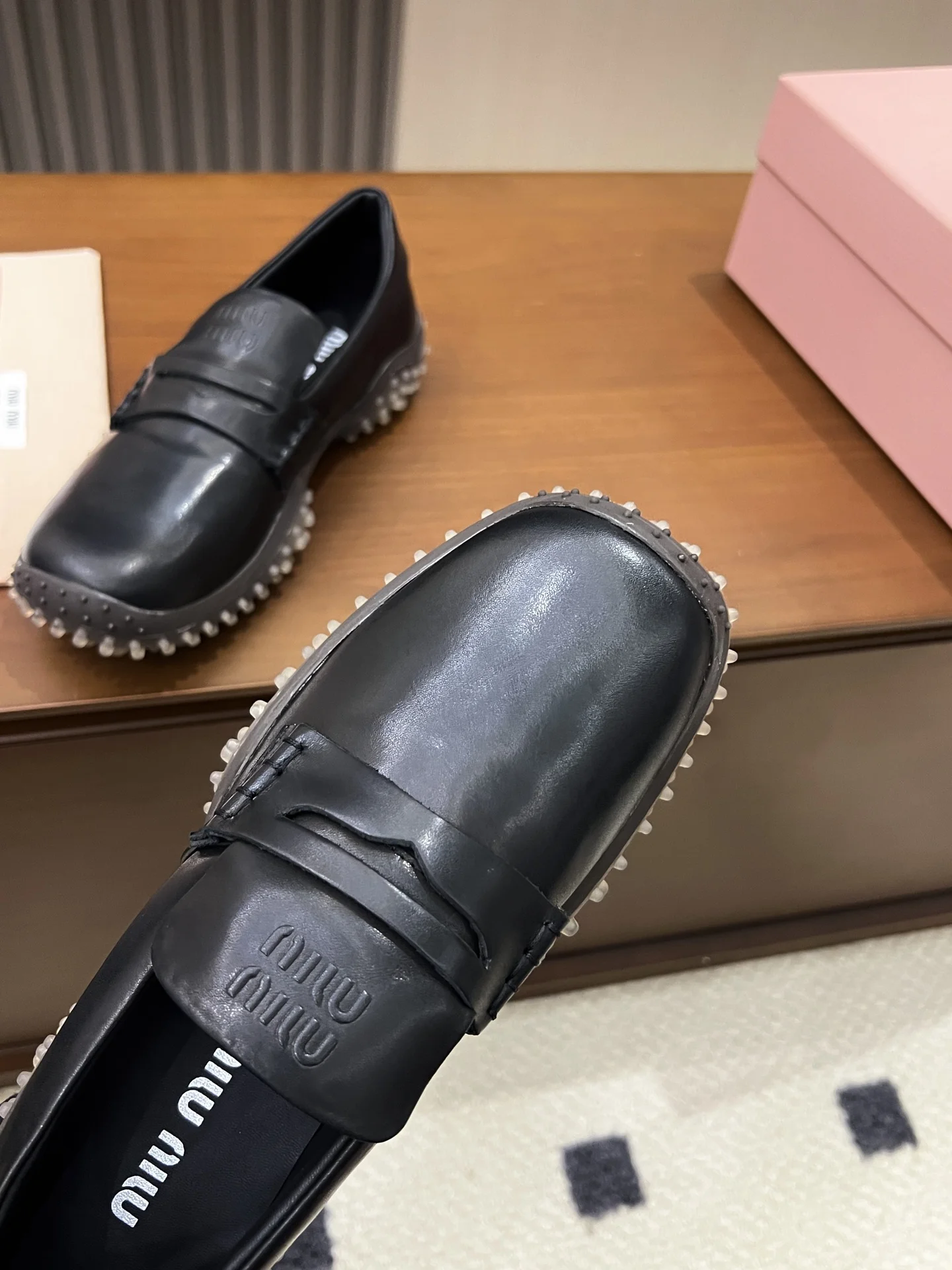 MIU MIU Loafers Leather Rubber Black EU35-40 B50202609110546 - Image 10