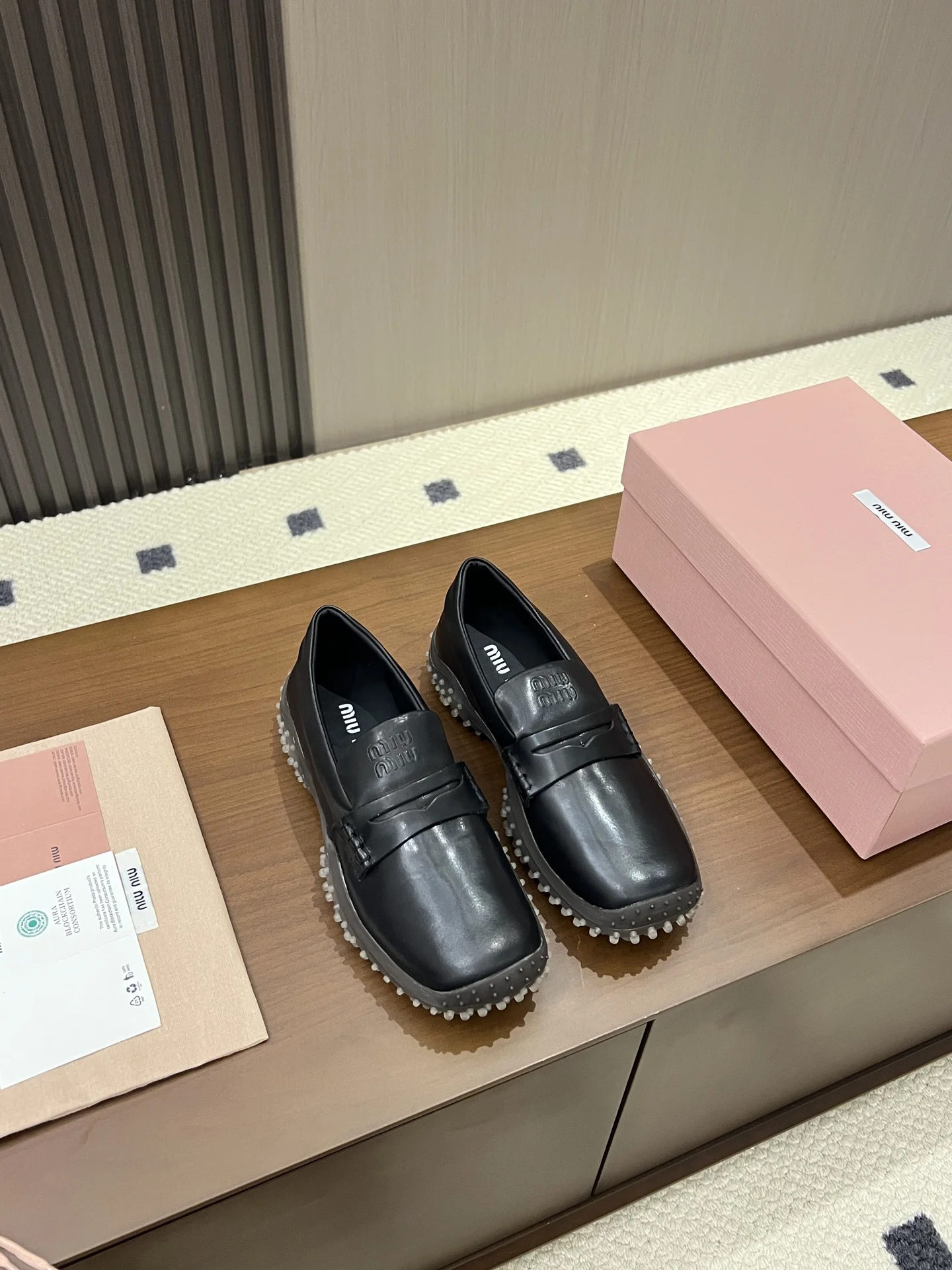 MIU MIU Loafers Leather Rubber Black EU35-40 B50202609110546 - Image 3