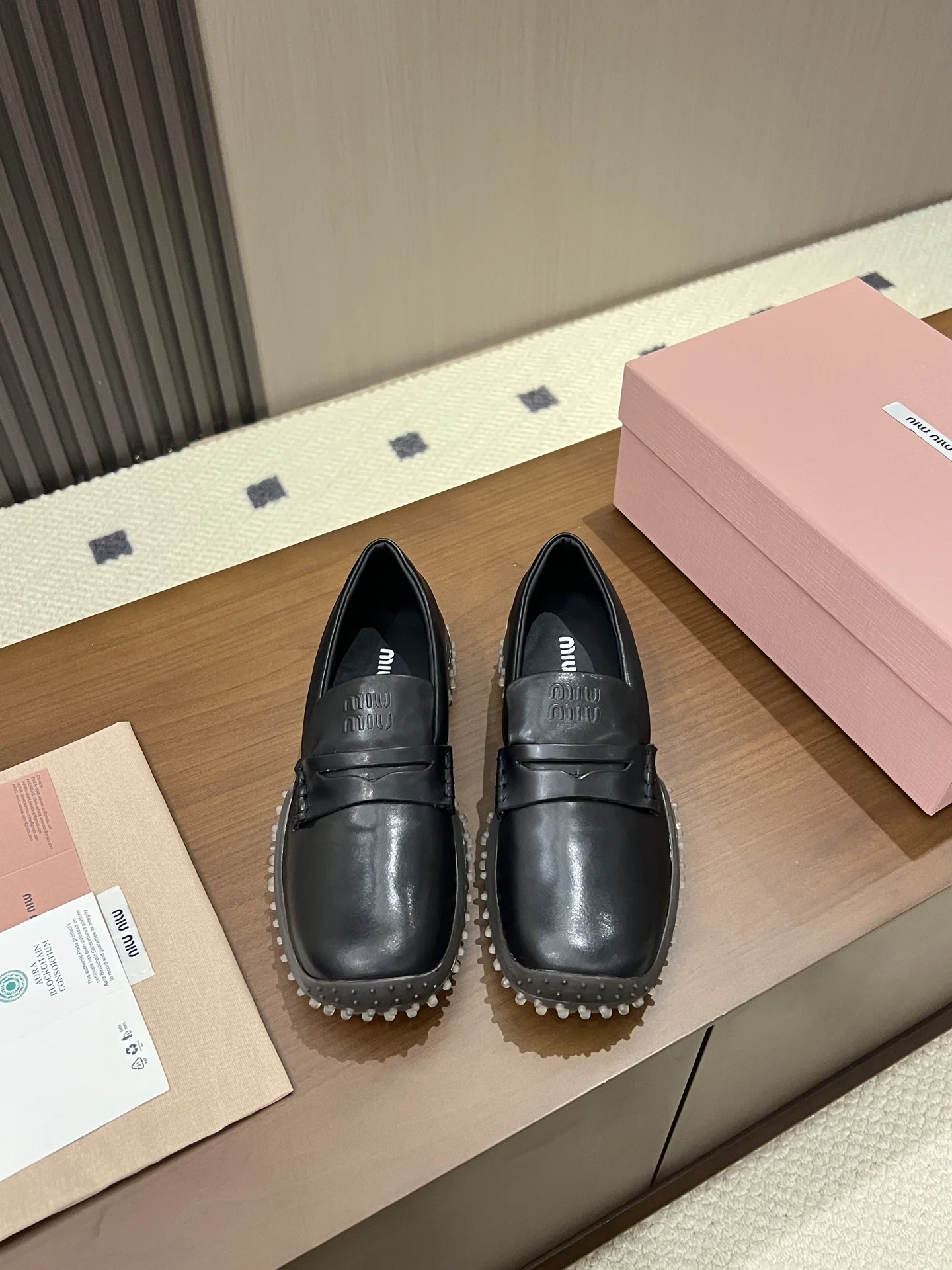MIU MIU Loafers Leather Rubber Black EU35-40 B50202609110546 - Image 5