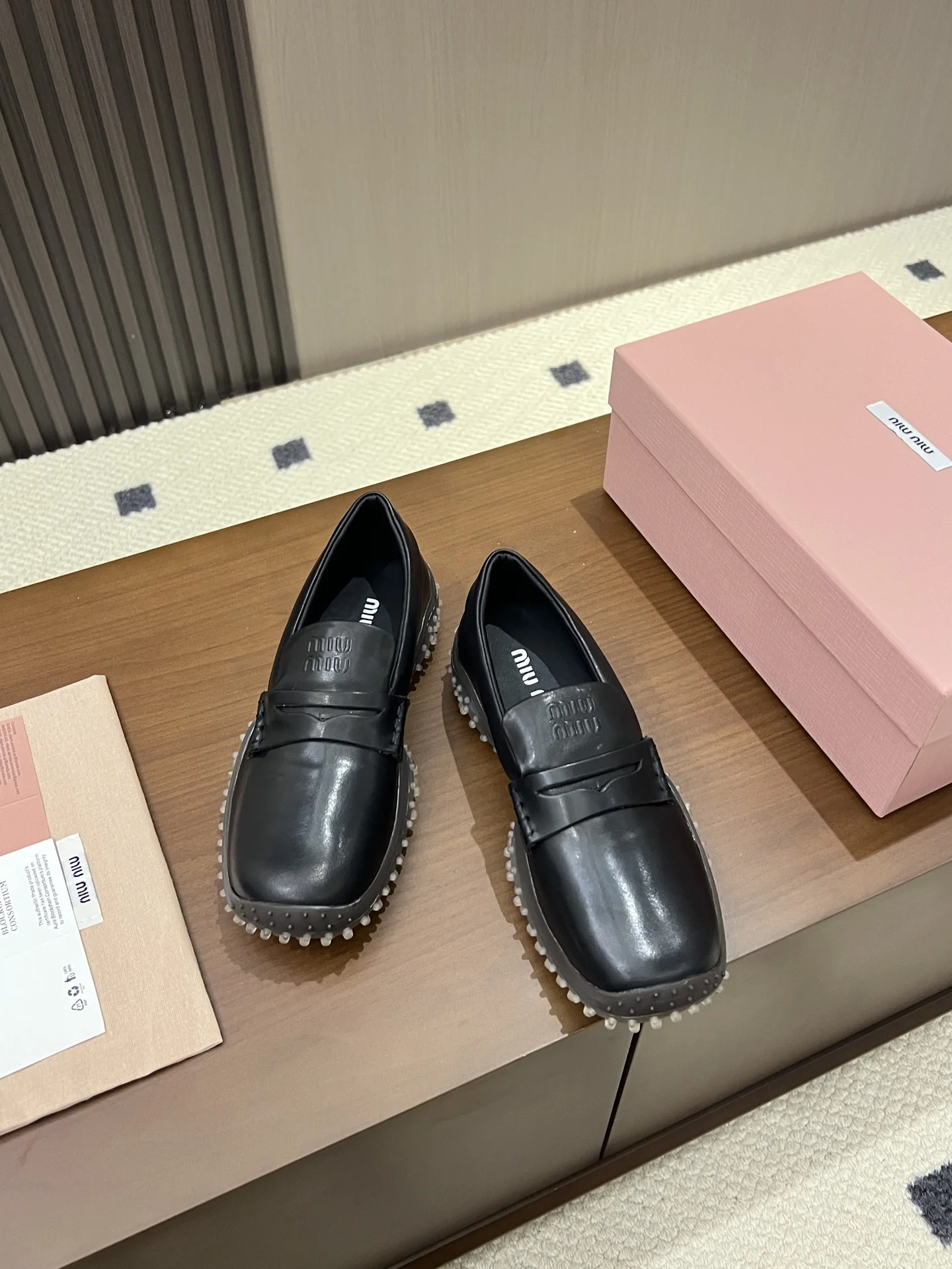 MIU MIU Loafers Leather Rubber Black EU35-40 B50202609110546 - Image 6