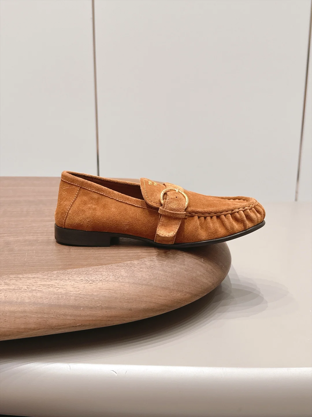 MIU MIU Loafers Suede Brown-Gold EU35-39 B80202609111513 - Image 5