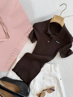MIU MIU Polos Brown S-L B40202609061988