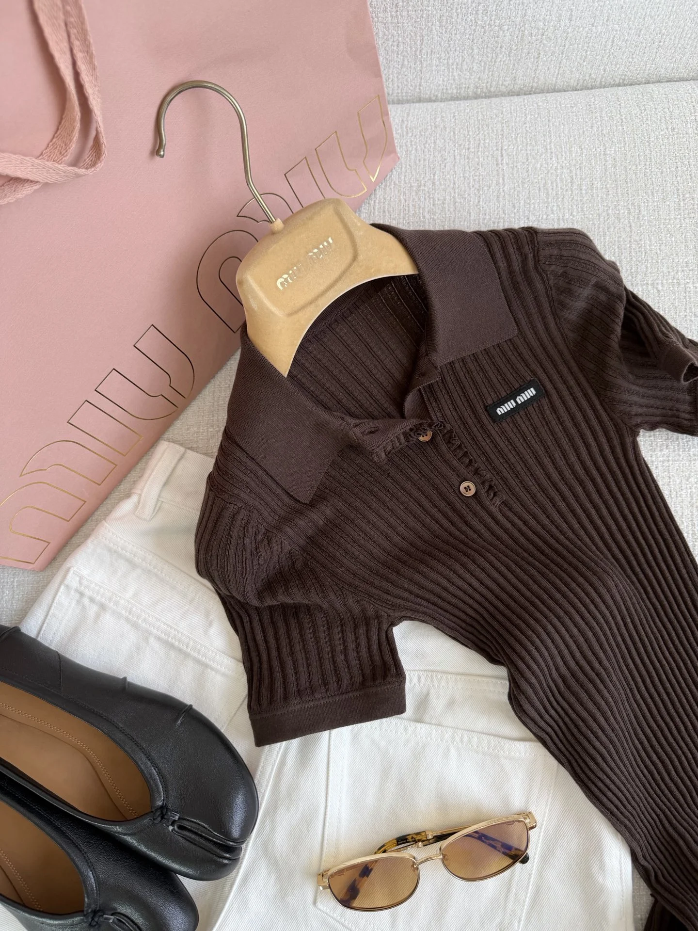 MIU MIU Polos Brown S-L B40202609061988 - Image 2