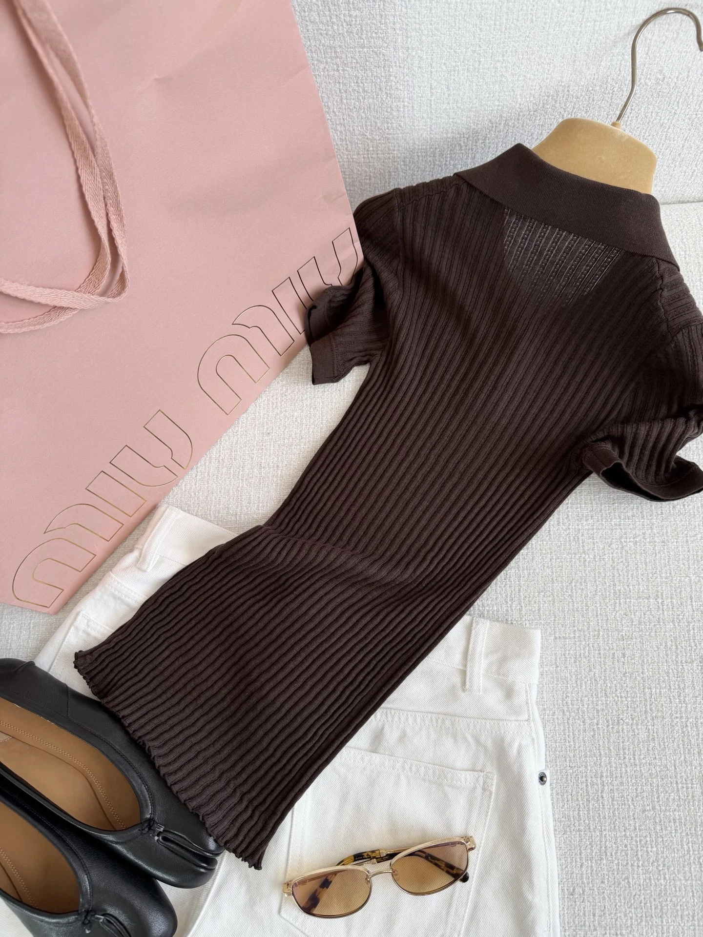MIU MIU Polos Brown S-L B40202609061988 - Image 8