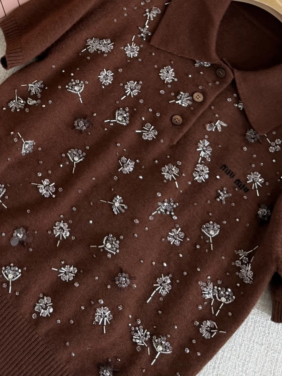 MIU MIU Polos Cashmere Brown-Silver S-L D05202609061054 - Image 4