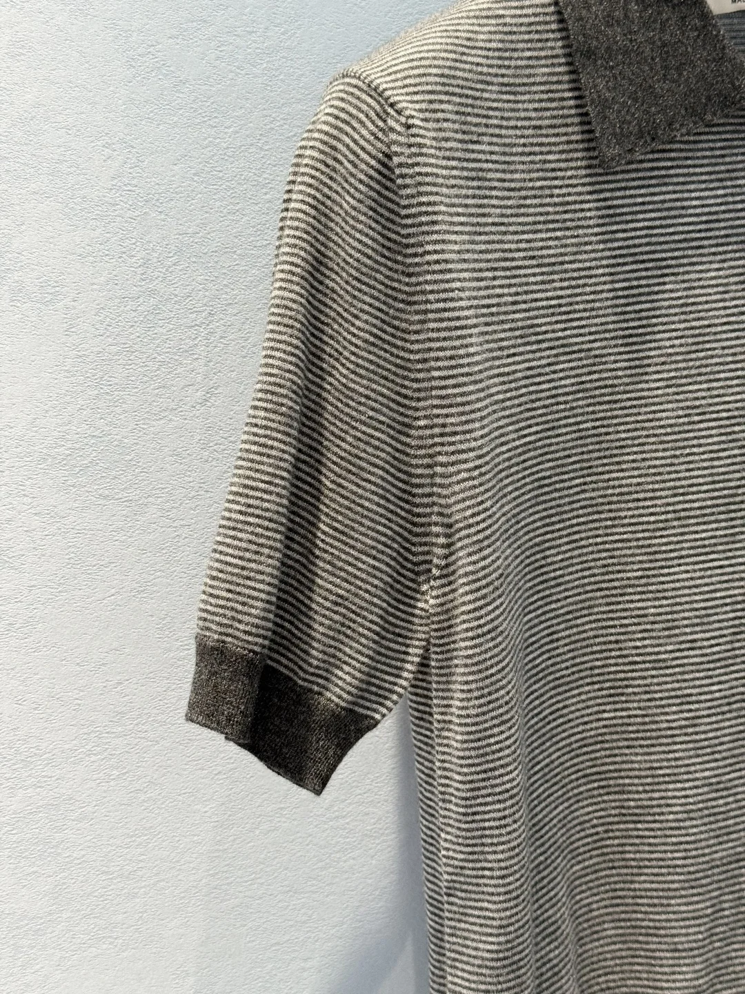 MIU MIU Polos Cashmere Silk Gray-White S-L C00202609062288 - Image 7