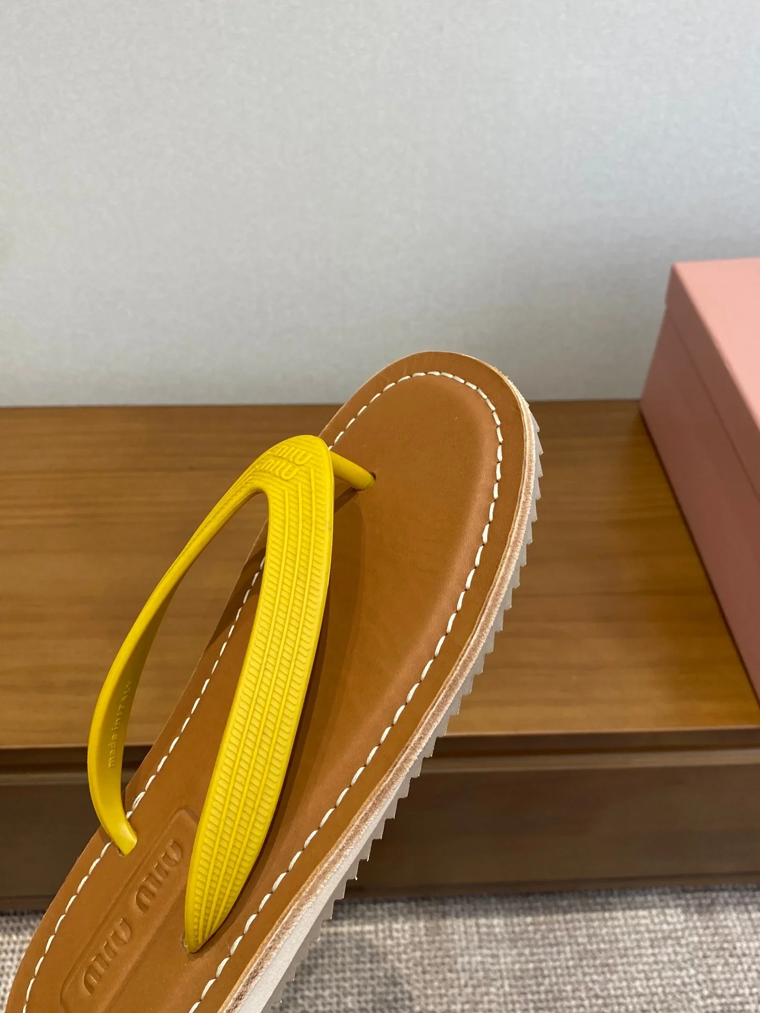 MIU MIU Sandals Leather Yellow-Brown EU35-40 B00202609112029 - Image 7