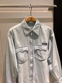 Alternative view of MIU MIU Shirts Blue S-L B60202609060053