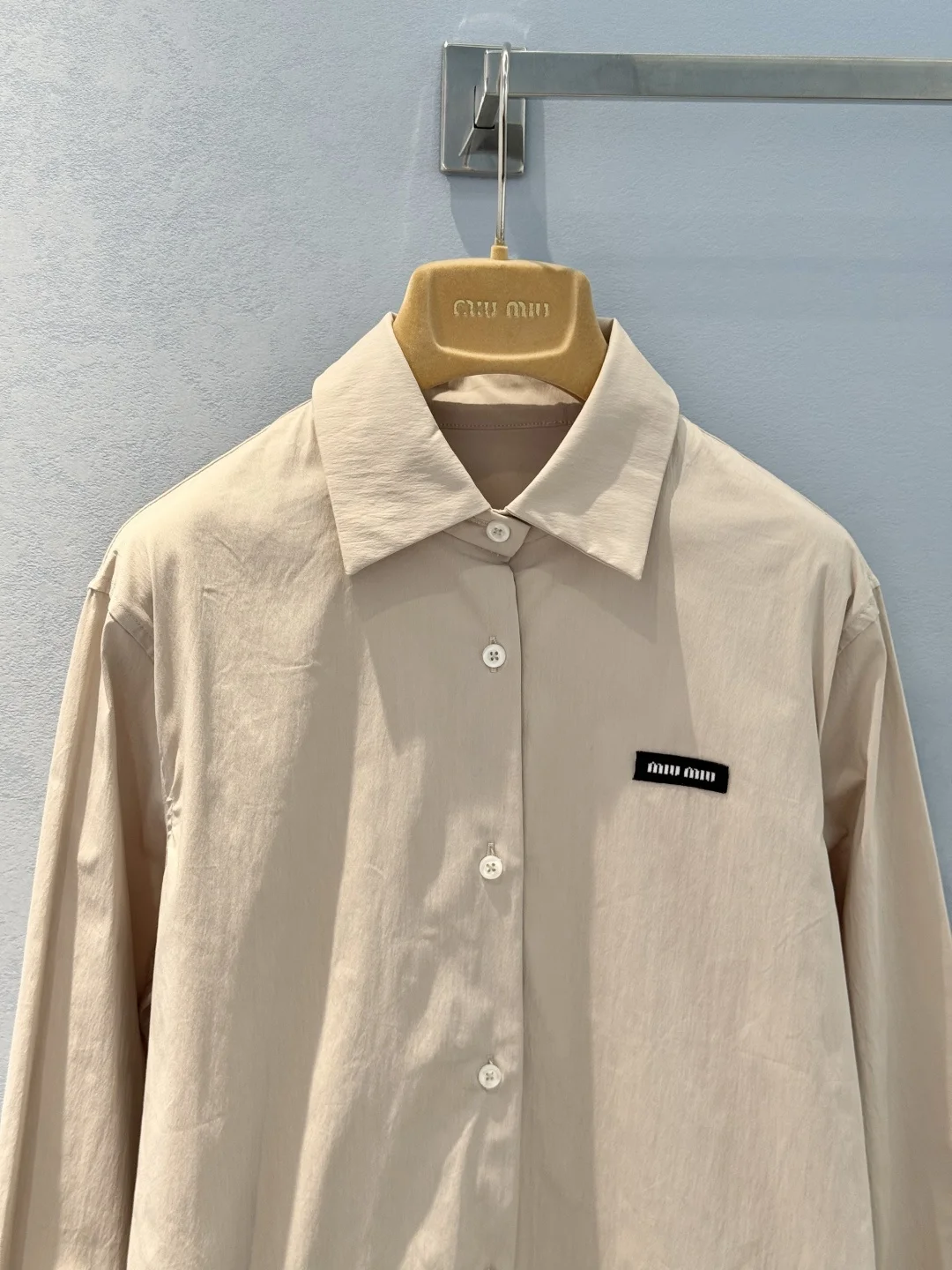 MIU MIU Shirts Cotton Blend Beige-Black S-M-L B70202609060369 - Image 4
