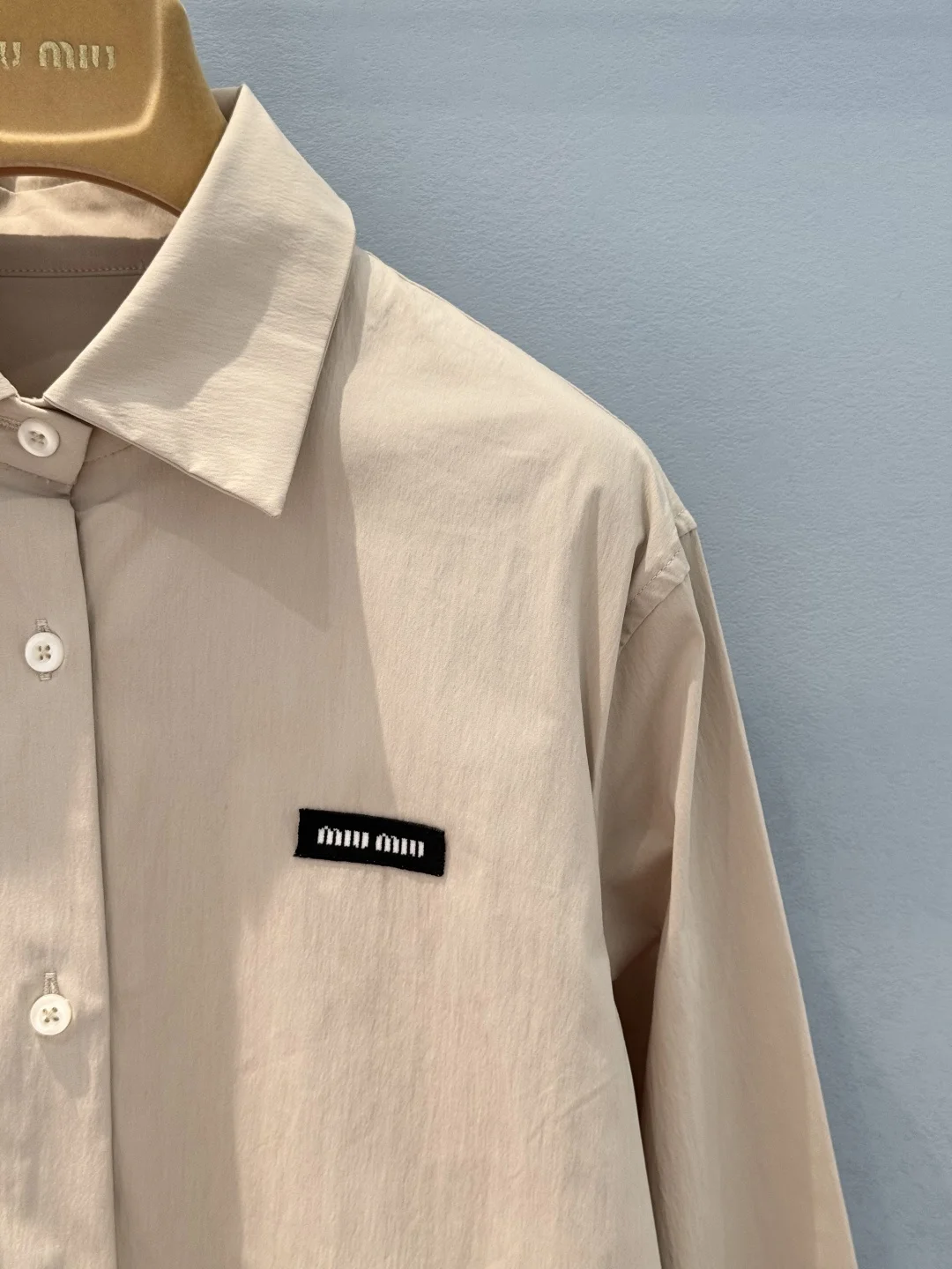 MIU MIU Shirts Cotton Blend Beige-Black S-M-L B70202609060369 - Image 5