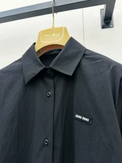 Alternative view of MIU MIU Shirts Cotton Blend Black S-L B65202609060786